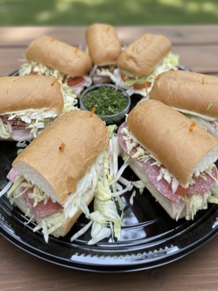 OB Deli catering platter of assorted mini sandwiches