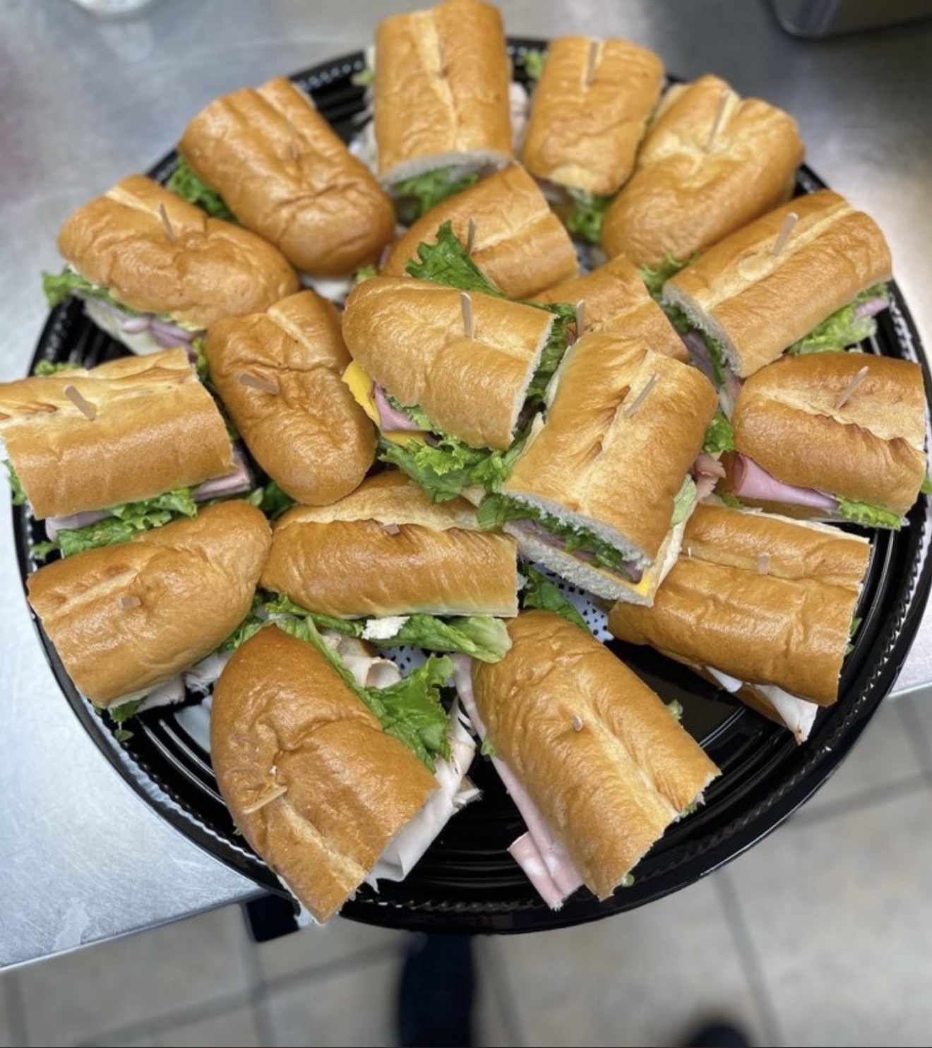 OB Deli sandwich platter — six full sandwiches, San Diego party catering